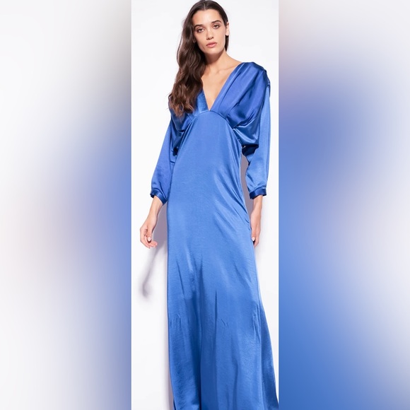 Pinko Dresses & Skirts - 🦋Blue PINKO Satin Dress w/Bow 🦋